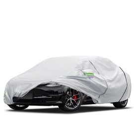 Car Cover Custom Fit for Model Y Car Cover 2020-2024, Migaven Waterproof Full Exterior Cover Sun Rain Protection with Door Zipper and Cotton Lining