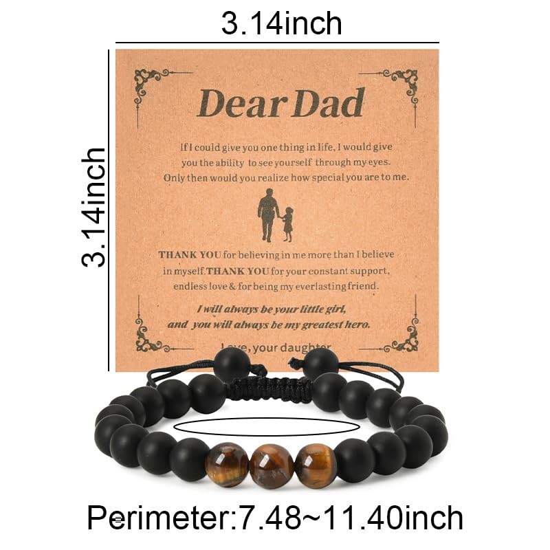 Christmas Bdy Bracelet for Best Dad - Natural Stone Men's