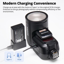 GODOX VB30 Battery V1Pro Battery 7.2V/2980mAh Li-ion Battery, 𝐓𝐲𝐩𝐞-𝐂 𝐂𝐡𝐚𝐫𝐠𝐞 V1PRO-S V1PRO-N V1PRO-C V1PRO-F Flash and V1 V860III V860III-S V860III-N V860III-C V860III-F V850III