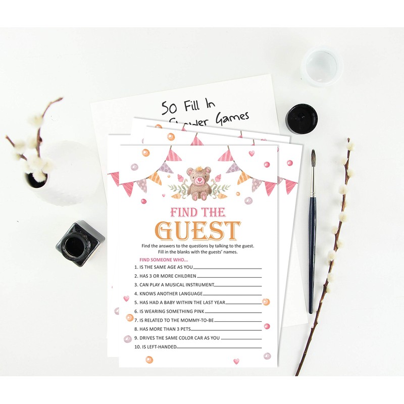 Inkdotpot 50 Find The Guest Baby Shower Game Party Supply
