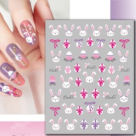 IDDFEVE 12 Sheets Easter Bunny Nail Stickers, Rabbits Ear Carrot Self-Adhesive Design DIY Nail Art Decals