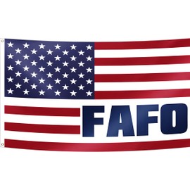 FAFO Flag 2x3FT Funny Dad Mom Flag GEN X 70s 80s Kids Fade Proof Vivid Color 100D Polyester with Brass Grommets For Indoor Outdoor (USA, 2x3)