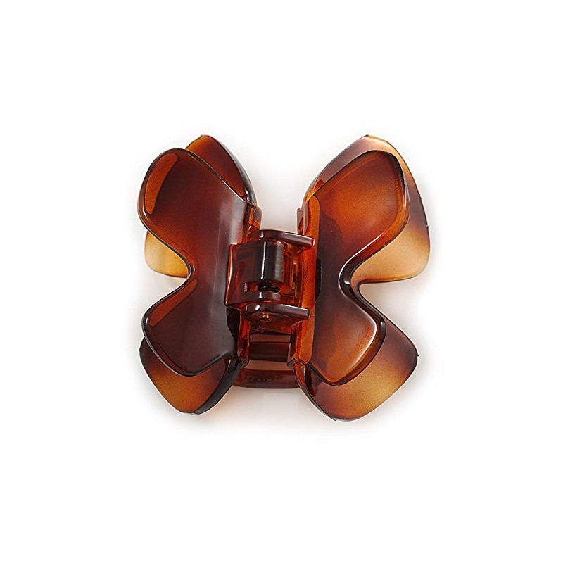 Medium Butterfly Brown Acrylic Hair Claw - 60mm Width