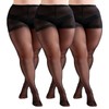 LADYFAN 3 Pairs Plus Size Women's Sheer Tights 20D High