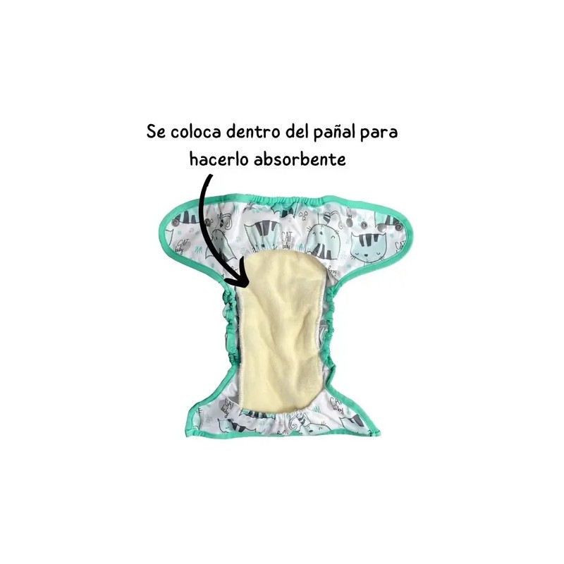 Absorbentes Extra Para Pañal De Tela Ecobebe T2 10 Piezas