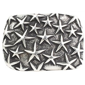 BELTINGER Stars Belt Buckle 4.0 cm | Buckle Interchangeable Buckle Belt Buckle 40 mm Solid | Interchangeable Belt up to 4 cm, Antique silver