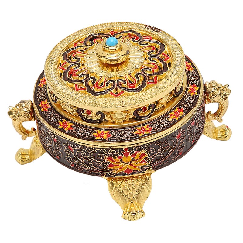 Trinket Incense Burner with Lid Handcraft Antique Polished Process for