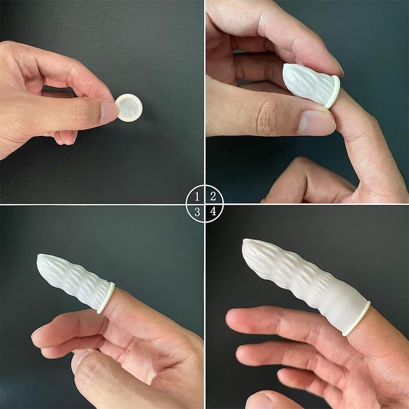 USTNIR Latex Finger Cots, Pack of 100 Finger Cots Natural