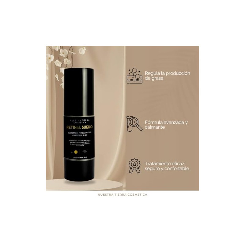 Nuestra Tierra Cosmética Retinal Suero Facial Perfeccionador, con Retinal al