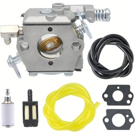 FitBest Carburetor Kit for Tecumseh TM049XA TC200 TC300 640347 640347A 2-Cycle Vertical Engines – Includes Fuel Filter, Fuel Line, Spark Plug – Ideal for Ice Augers, Tillers, and Power Drills