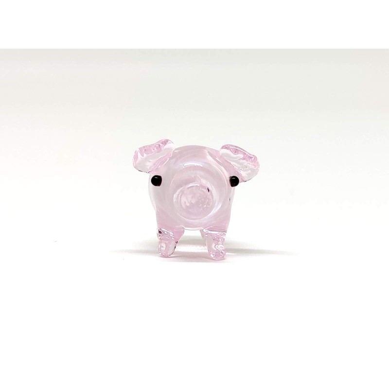 Sansukjai Rare Pig Micro Tiny Figurines Hand Blown Glass Art