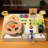 Wooden Steering Wheel Toy Early Educational Stimulation LED Wood Sensory