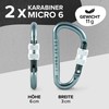 GO!elements Mini Carabiner Micro 6 with Screw Fastener, blue