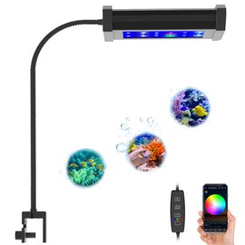 Lominie LED Aquarium Light, Nano Coral Light Fish Tank Light Dimmable with Gooseneck for Saltwater Coral Reef Tank (Saltwater)
