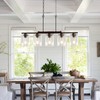 5-Light Kitchen Island Light, 33.4" Island Lighting with Black Metal