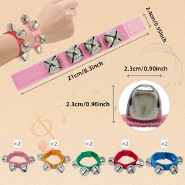 10Pcs Baby Bells, Multicolor Musical Rhythm Toys,Nylon Band Wrist Bell Ankle Bells Foot Bell Instrument for Kids Baby Adult Best Holiday Birthday Party Gifts