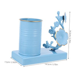 Parliky Vintage Iron Flower Makeup Brush Stand Desk Pencil Holder Multifunctional Organizer for Home Office Storage Decorative Cup for Pens Brushes