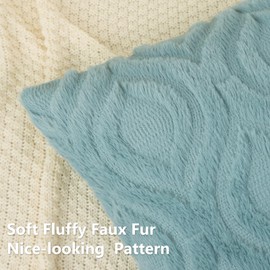 decorUhome Throw Pillow Covers 12x20 Inch Set of 2, Soft Plush Faux Wool Aqua Couch Pillow Covers, Spring Solid Dyed Accent Pillow Cases for Sofa Bed Living Room Home Decor