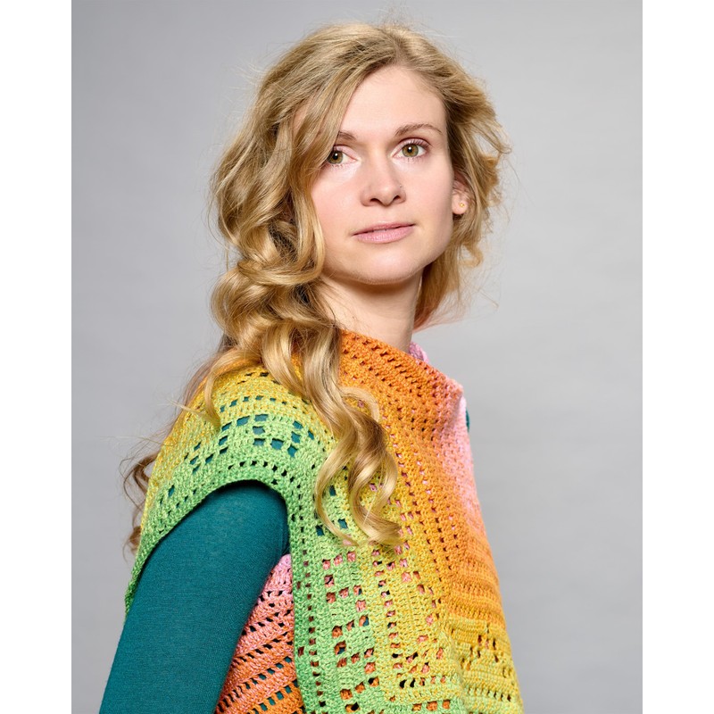 Bobbel Sweet Papaya Gradient Yarn Crochet Vest Set, 4-Ply 1500