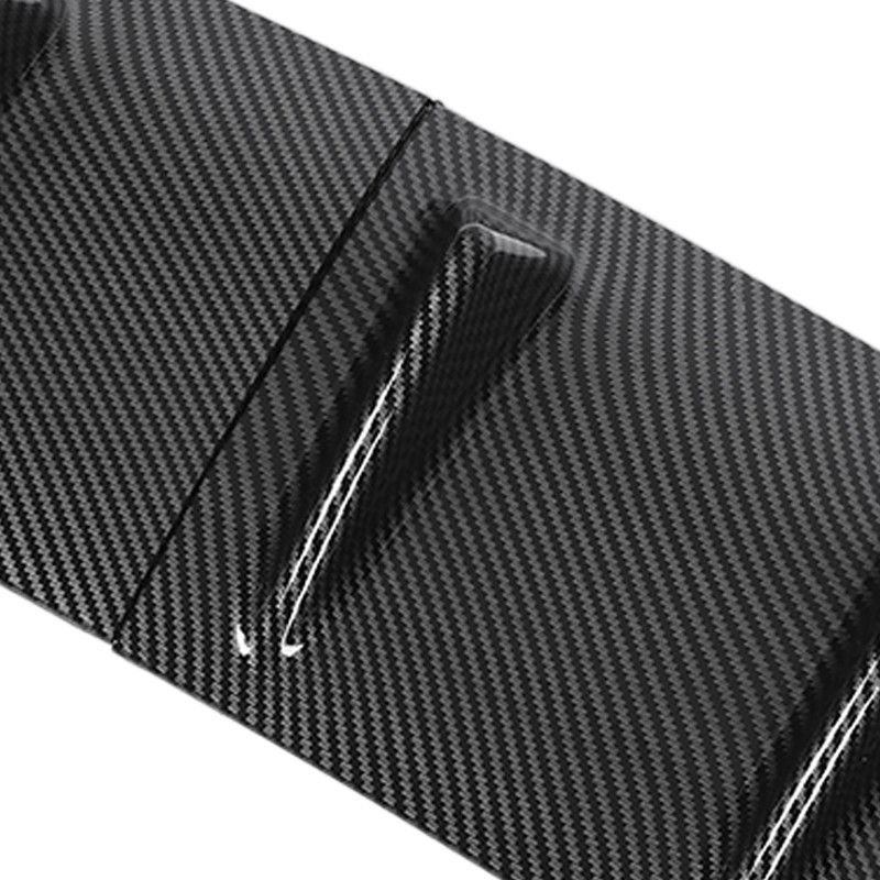 3 Pcs Chassis Deflector Universal Black Rear Lip Shark Fin