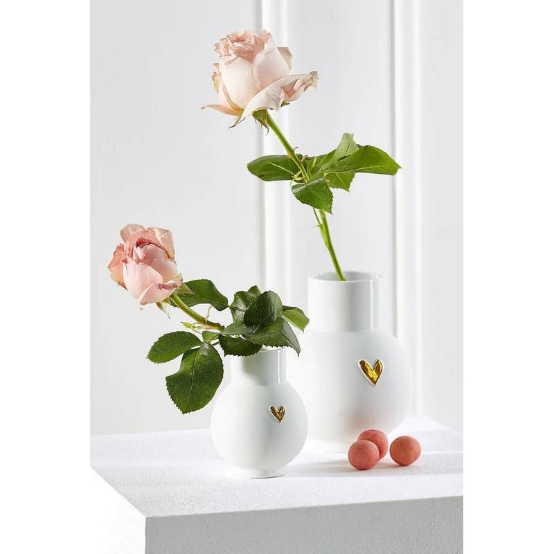 Ball Vase Heart Gold