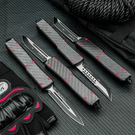 MT-UT85 Camping Hunting Outdoor Multi-Functional D2 Steel Aluminum Alloy Carbon Fiber Handle Lightweight Daily Carry DIY Toolscolor: Black-F60, blade length: 8.8cm, blade width: 1.7cm, type: Linoleum & Vinyl Knives