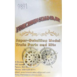 Precision Scale #9891 Brake Wheel, 22" Dia. Ajax, Freight Car (Brass Castings)