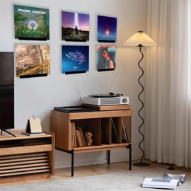 XIANG YXWO Vinyl Wall Mount, Record Holder Wall 8 Pack 7-Inch Screw&Adhesive Hooks, Black Vinyl Record Holder Shelves, Record Wall Display for Books Toys Display Office Room Decor