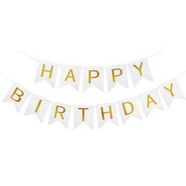 CHTENG Baby Happy Birthday Banner Baby Shower Birthday Banner Decorations Photo Background Props White