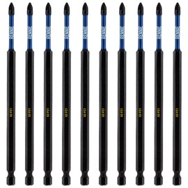10 x Rennie Tools 150mm Long PZ1 Impact Driver Bits Set Heavy Duty PoziDriv POZI No.1 Magnetic Screwdriver Bit Set PZ1 Impact Driver Bits Pozidriv Screw Accessories
