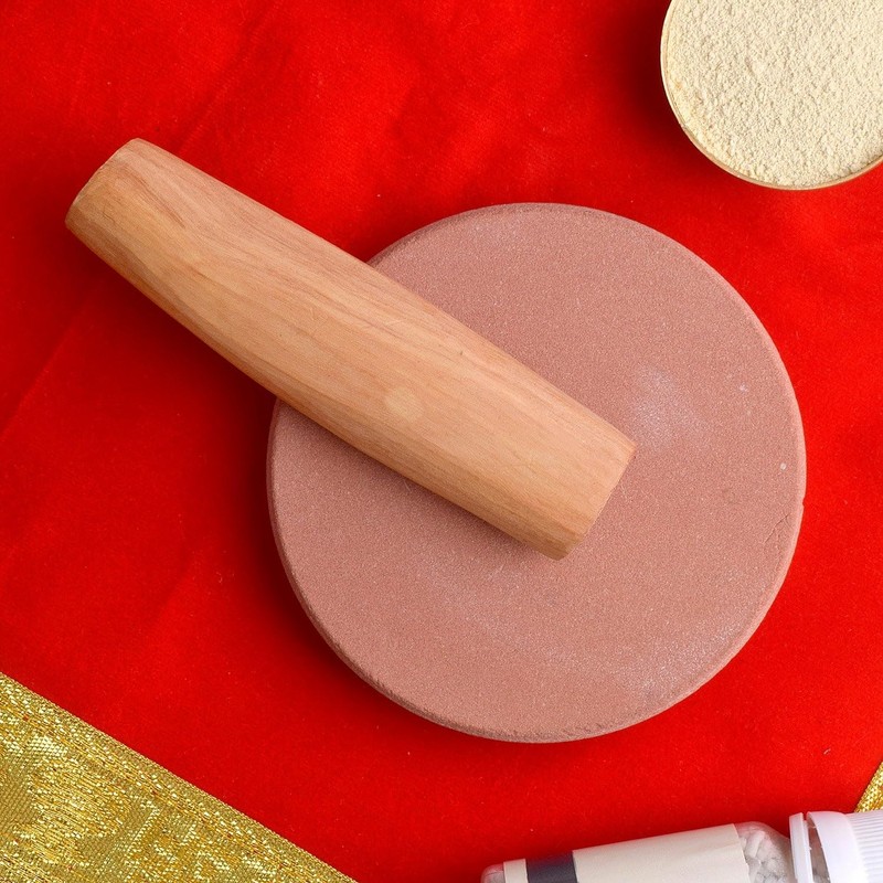 Satvik 1 Pc Handmade Sandalwood/Chandan Stick Round Rubbing Stone (Chakla)