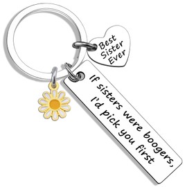 Funny Gifts for Sister Birthday Gifts Keychain Best Sister Ever Gifts from Big Sister Adult Little Christmas Valentines Graduation Jewelry If Sisters were Boogers Gifts Keychain