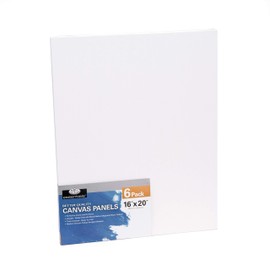Royal & Langnickel Essentials 16x20 Triple Gessoed Canvas Panel Value Pack, for Oil and Acrylic Painting, 6 Pack