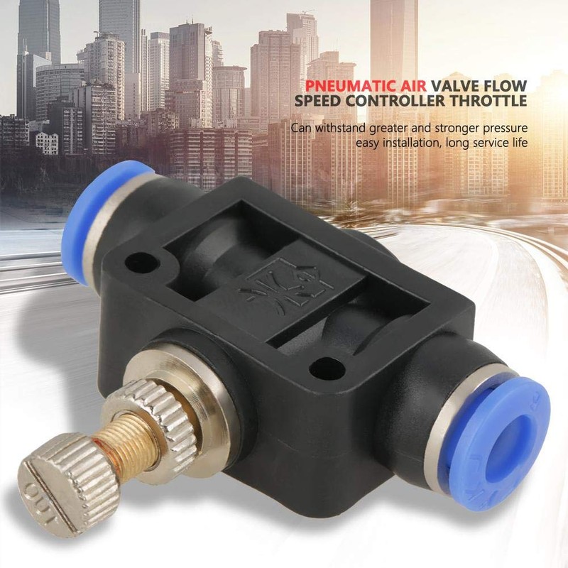 10 pcs Air Flow Control Valve, 6mm Pneumatic Push to