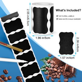 Premium Chalkboard Labels Set - 120 Removable Stickers with 2 Bonus Chalk Markers | Waterproof & Reusable | Ideal for Food Containers, Mason Jars, Pantry, Bottles