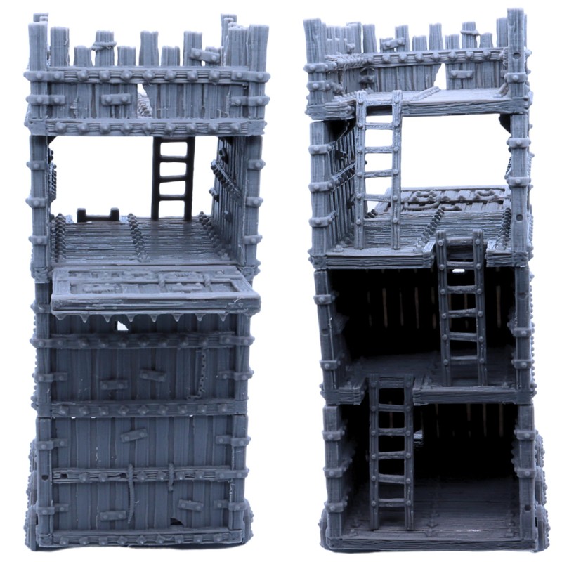 Siege Tower Medieval Battle Scatter Terrain Fantasy Historical Miniatures, Wargames