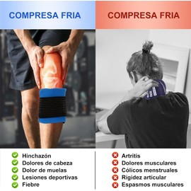 2 Compresas de Gel Frío y Caliente, Compresas Frío y Calor, Reutilizables Bolsas de Hielo para Aliviar el Dolor de Músculos, Articulaciones y Lesiones, Uso Médico y Deportivo