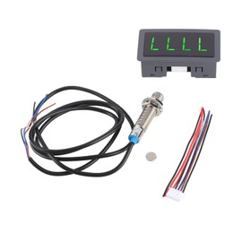 Green LED Motor Tachometer, Testing Equipment and Detectors, Digital Tachograph Tachometer + NPN Hall Proximity Switch Sensor (12.00 x 10.00 x 3.00)