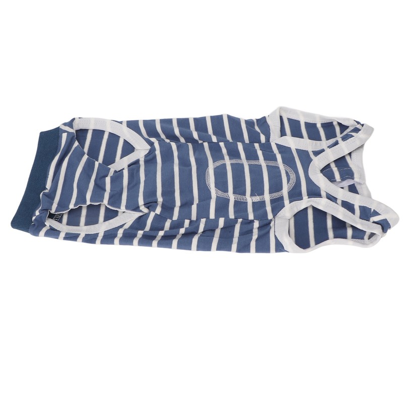 Dog Recovery Suit Stretchy Breathable Adjustable Collar Stripe Pet Post