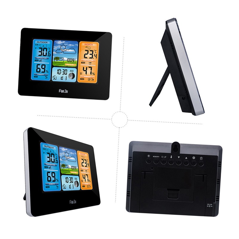 FJ3373 Multifunction Digital Weather Station LCD Alarm Clock Indoor Outdoor