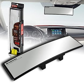 EPARTS Universal Broadway 300mm 12 Inch Clear Interior Convex Wide Angle Reduce Blind Spot Clip On Rear View Mirror