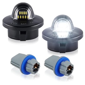 D-Lumina LED License Plate Light Tag Lamp Assembly with Socket for F150 F250 F350 F450 F550 Super Duty Ranger Explorer Bronco Excursion Expedition, Powered by 9-SMD 6500K White Tag Lights, Pack of 2