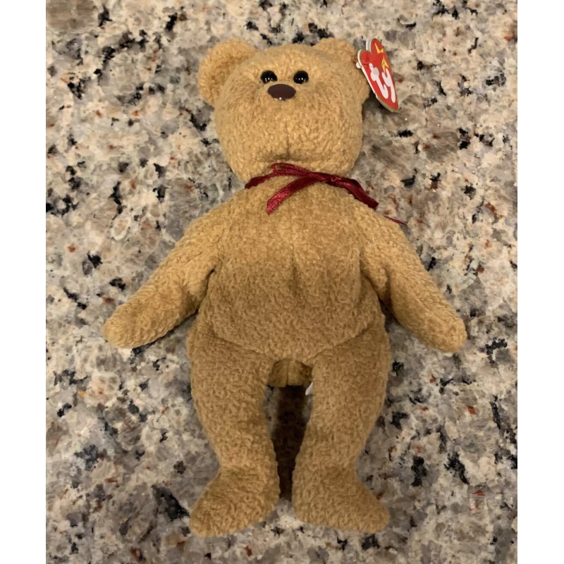 TY BEANIE BABY CURLY THE BROWN NAPPY BEAR 9” STUFFED