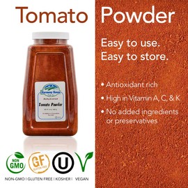Premium Dehydrated Tomato Powder, 6 oz Size Pouch - From Harvest Red Tomatoes by Harmony House Foods