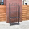 International Caravan Mandalay 4-tier Iron Folding Bakers Rack - Rustic