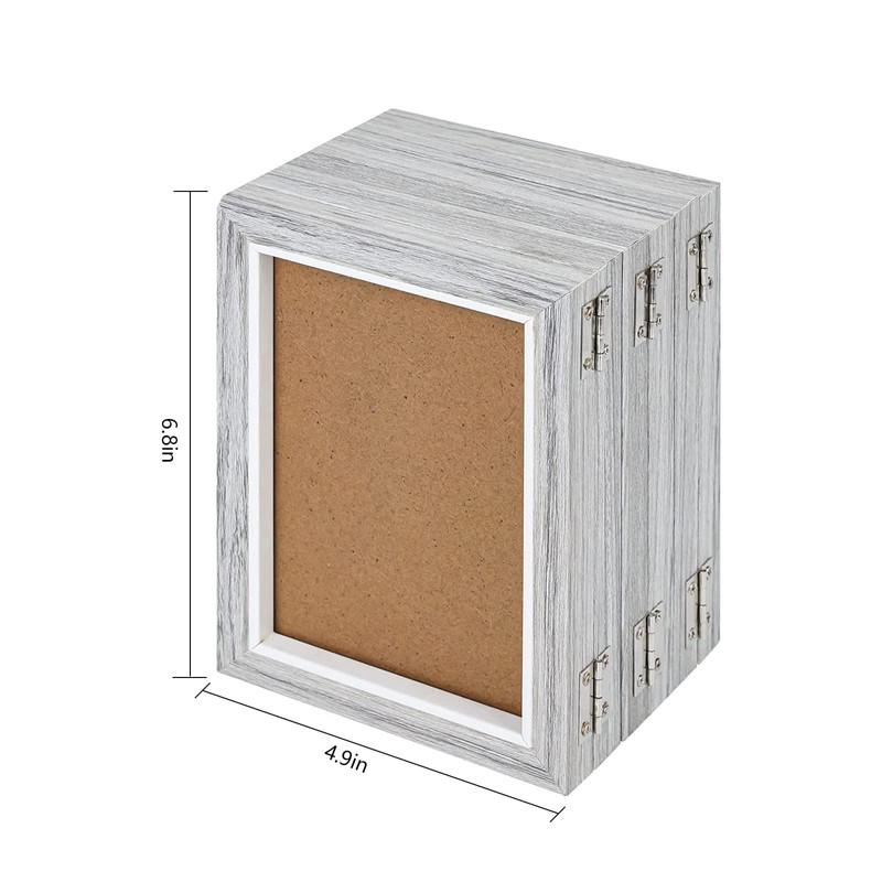5 Folding 4 x 6 Inch Hinged Picture Frame, Wood