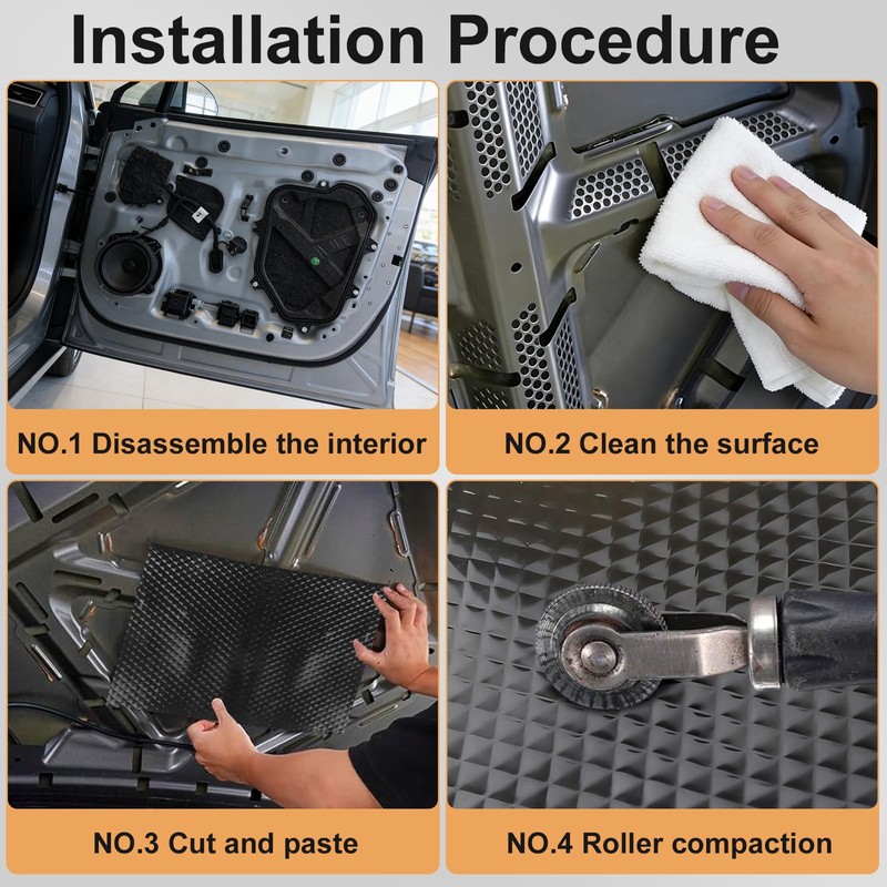Rtcimoic Sound Deadening Mat, 80 mil (2 mm), Car Soundproofing