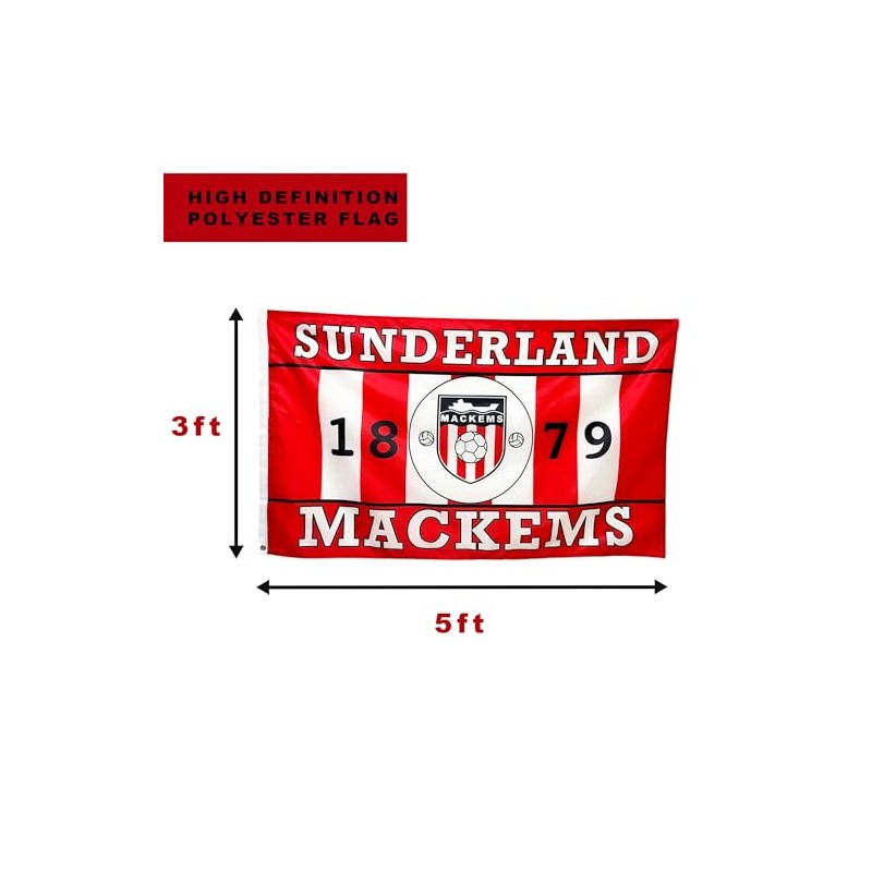 Sunderland Mackems 5x3 ft Football Flag – Retro Club Crest