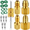 JaGely 17 Pcs R134a Brass Refrigerant Tank Adapter 1/4" to