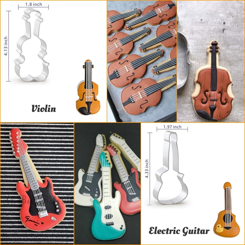 WGPG Music Note Cookie Cutters - 6PCS Large Stainless Steel